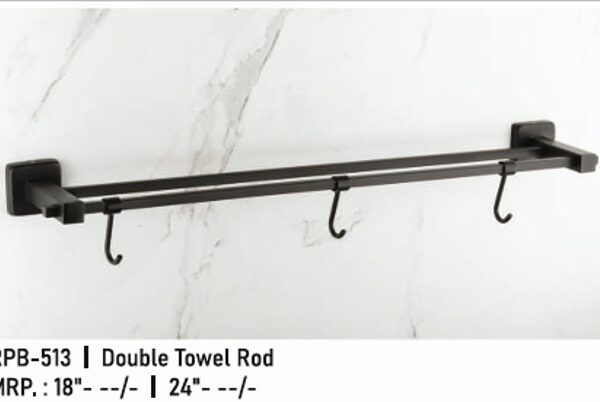 Black-Double-Towel-Rod